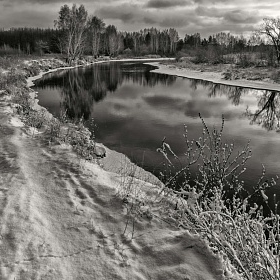 Вышла мышка погулять, оставила цепочку следов. автора fotososunov1955