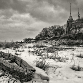 Весенний пейзаж с лодкой автора fotososunov1955