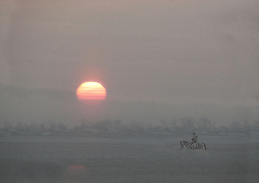 Степь, закат, -35